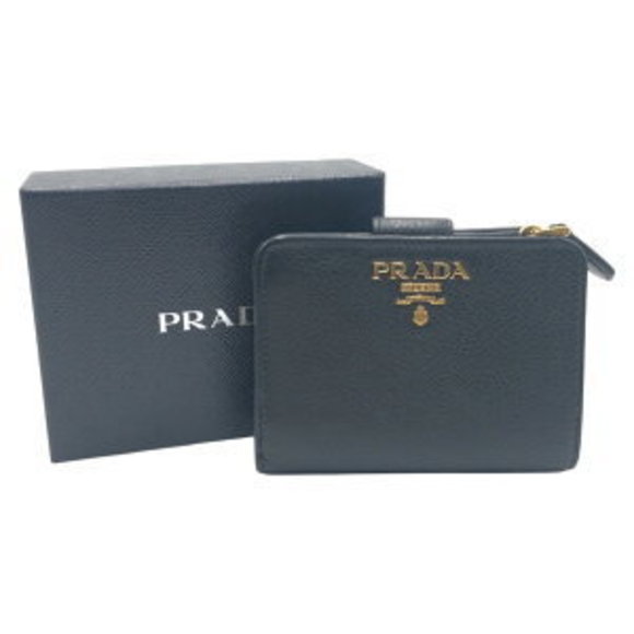 PRADA Black Leather Bifold Wallet Folding - Picture 9 of 9